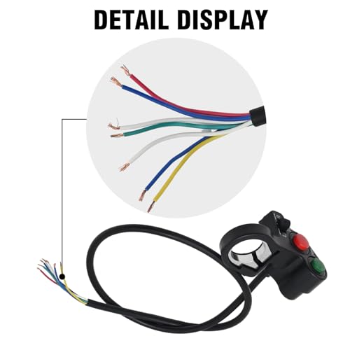 Universal 7/8'' 22mm Motorcycle Handlebar Switch with Turn Signal Headlight Horn Function Compatible for Pit Dirt Bike Scooter ATV