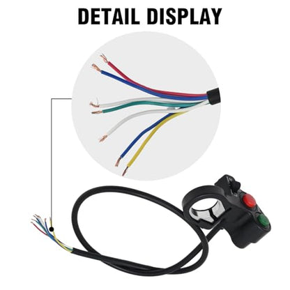 Universal 7/8'' 22mm Motorcycle Handlebar Switch with Turn Signal Headlight Horn Function Compatible for Pit Dirt Bike Scooter ATV