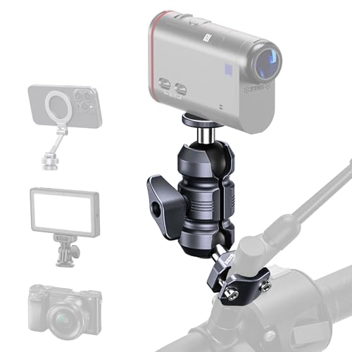Motorcycle Camera Holder Mount, U-Bolt Base Fits 10-16mm Handlebar & Mirror Bar, 25mm Ball Head with 1/4" Screw, Camera Mount for DSLR/Action Cameras, for Bicycles/ATVs/Vlogging (KCB-3) - color: KCB-3 Suitable for 0.4“ to 0.6” mirror bar