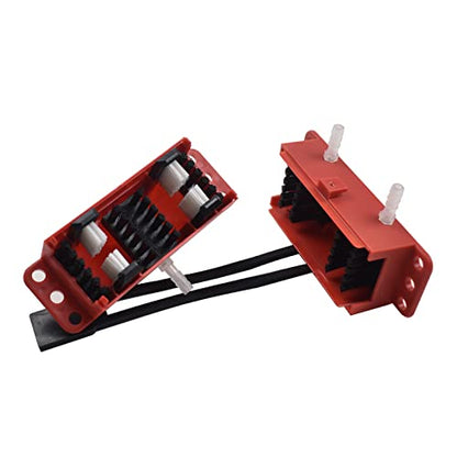 Motorcycle Chain Cleaner Kit Sprockets Scrubber Wash Tools Cleaning Brushes Gear Cleaner Tool Universal Motorbike Chains Lube Device (Red) - color: Red