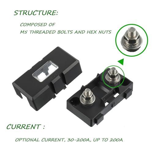 Midi Fuse Holder and 2 Pieces 150A Midi high Current Fuse Screw Fuse for Cars, Trucks, Vehicles(150 Amp) - color: 150A