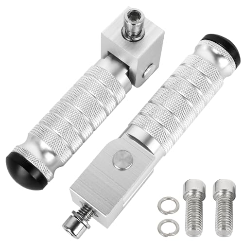 Motorcycle Universal Foot Pegs M8 CNC Foldable & Anti-Skid 90 Degree Motorbike Pegs Fits for Super 73, Motorcycle, Bicycle, Mini Bike, Electric Motor, ATVs, UTVs, Go Karts, Quads, Scooters Silver - color: Silver