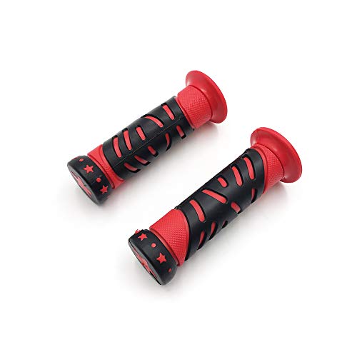 WATERCRAFTS Star Gel Style Grip RED Compatible with ATV Quad WATERCRAFT BOMBARDIER Jet SKI Recon Rincon Kawasaki Brute Force Prairie Bruin Grizzly Kodiak(7/8" Both Side) - color: D