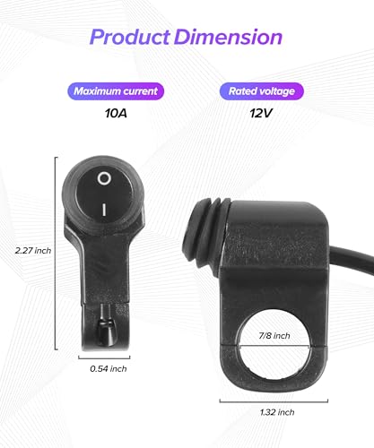 Motorcycle Handlebar Switch,Car Accessories Handlebar Switch,Waterproof Motorcycle Light Toggle Switchs,Powersports Handlebar Accessories,Suitable for Most Motorcycles,ATVs,Bikes,and UTVs