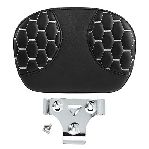 C.C. RIDER Sissy Bar Backrest Pad Fit For Harley Touring Road King Road Glide 1997-2022 CVO Street Glide Ultra Classic - color: Grey Stitching, size: Style C