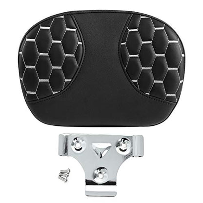 C.C. RIDER Sissy Bar Backrest Pad Fit For Harley Touring Road King Road Glide 1997-2022 CVO Street Glide Ultra Classic - color: Grey Stitching, size: Style C