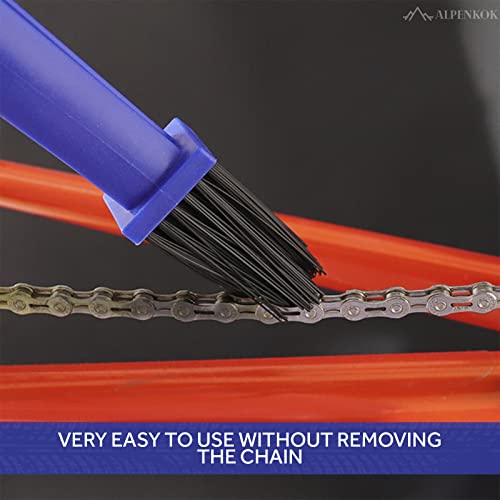 Motorcycle Chain Brush – O-Ring Safe, 3-Sided PP Chain Cleaning Brush, Reinforced PP Handle, Dual-Sided Sprocket & Drivetrain Tool, No Removal Needed – Dirt Bike, MTB, Road Bike, Cruiser, ATV - style: Motorcycle Chain Cleaner Brush