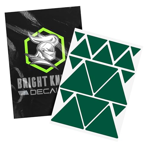BRIGHT KNIGHT DECALS Reflective Stickers, 17pc Triangle Kit, Reflective Tape Outdoor Waterproof Motorcycle Helmet Stickers for Bikes, Scooters, and Hard Hats, Night Safety High Visibility - color: Green