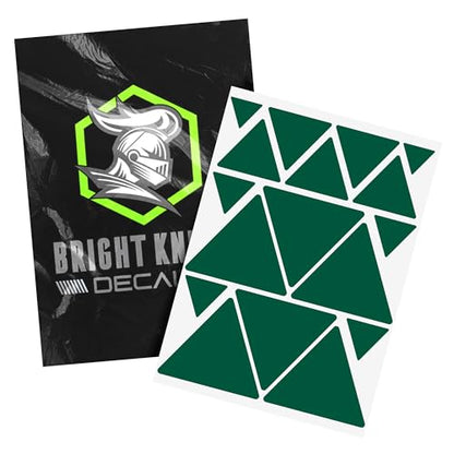 BRIGHT KNIGHT DECALS Reflective Stickers, 17pc Triangle Kit, Reflective Tape Outdoor Waterproof Motorcycle Helmet Stickers for Bikes, Scooters, and Hard Hats, Night Safety High Visibility - color: Green