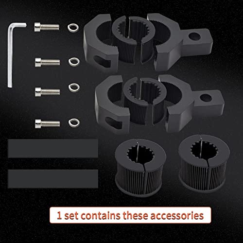 Motorcycle Brackets Tube Clamp Mount Kit 0.75" 1" 1.25" 2Pcs LED Offroad Lights Vertical Bar Tube Clamp Roof Roll Cage Holder Universal Clamp Bracket fit for Crash Bar Guard ATV UTV Motorcycle