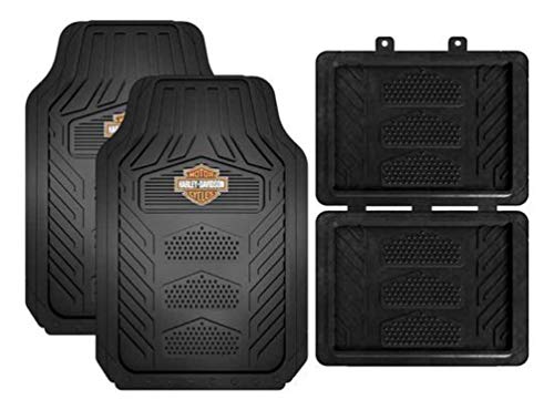 PLASTICOLOR Harley Weatherpro 4 Piece Floor Mats Set, Floor Mats (001671R01), Black