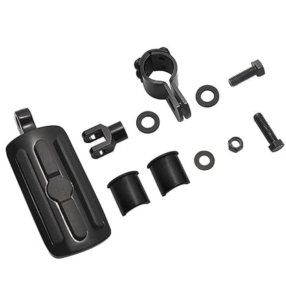 FOVPLUE 1",1.25"Highway Footpegs, Adjustable Highway Peg w/ 3-Piece Clamp for Harley Touring Softail Dyna Sportster models w/25mm-32mm Engine Guard/Tubing,Black#1 - color: Black and Rubber Style