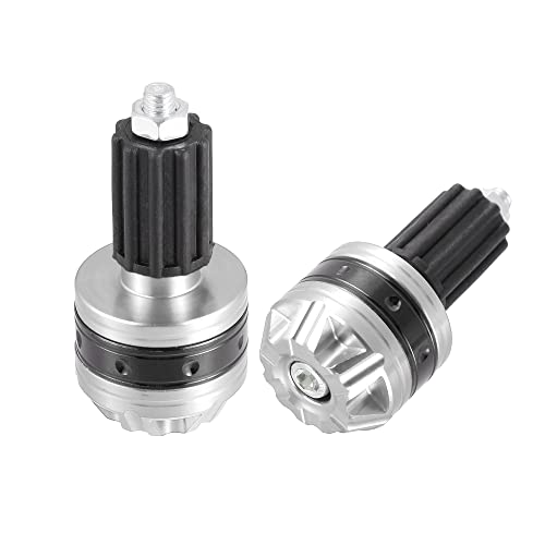 X AUTOHAUX 1 Pair Universal 18mm Handlebar End Caps Plug Bar End Aluminum Alloy for Motorcycle Silver Tone - color: Silver Tone