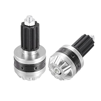 X AUTOHAUX 1 Pair Universal 18mm Handlebar End Caps Plug Bar End Aluminum Alloy for Motorcycle Silver Tone - color: Silver Tone
