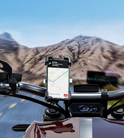 Kewig Motorcycle Phone Mount, Bike Phone Mount Upgrade Quick Install Handlebar Clamp, Bike Phone Holder for Scooter Clip Mount for 4.0-6.9" Phone