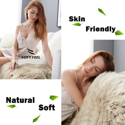 Real Genuine Sheepskin Rug Natural Fur Rug Sheep Skin Rugs Full Sheepskin Rugs Authentic Sheep Skin Throw Lambskin Seat Covers for Chairs Wool Seat Pad Cushion (2.3X3.28 ft) - color: 5