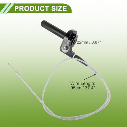 22mm Throttle Grip with 120cm White Throttle Cable 1 Pair of Convex Black Handlebar Covers Plastic Aluminum Alloy Motorcycle Throttle Grip Black - color: Black
