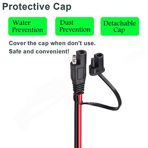 Battery Alligator Clips,10AWG Battery Charger Clamps.SAE Quick Release Adapter to Alligator Clips.Sae to Alligator Clips Extension Charging Cable for Cars Motorcycles. - size: 10AWG Battery Alligator Clips