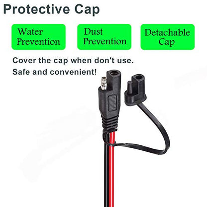 Battery Alligator Clips,10AWG Battery Charger Clamps.SAE Quick Release Adapter to Alligator Clips.Sae to Alligator Clips Extension Charging Cable for Cars Motorcycles. - size: 10AWG Battery Alligator Clips