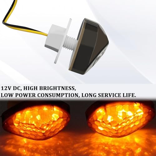 2PCS Motorcycle LED Turn Signals for Honda, Flush Mount Amber Blinkers, Universal 12V Motorcycle Front Indicators Lights Compatible with Honda CBR1000RR CBR600RR CBR 600 F4i CBR900 CBR919