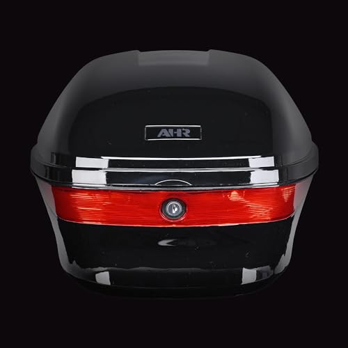 Motorcycle Trunk Top Case Motorcycle Tour Tail Box Lockable Storage Carrier Case for Helmet Luggage Black 33L(33L) - size: 33L