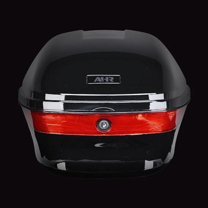 Motorcycle Trunk Top Case Motorcycle Tour Tail Box Lockable Storage Carrier Case for Helmet Luggage Black 33L(33L) - size: 33L