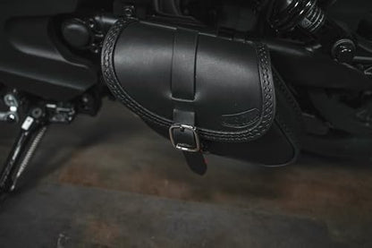 Leather Swingarm Bag Compatible with all 2015-2024 Scout and Scout Bobber, 2025-2026 Scout 101, 2025-2026 Scout Classic, 2025-2026 Sport scout, 2025-2026 Super Scout (Black stitches) - color: Black stitches