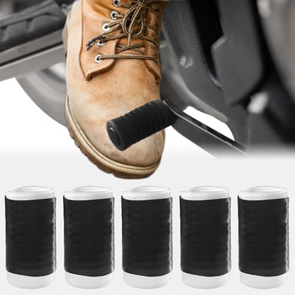 5 Pieces Motorcycle Shifter Shoe Protector - Universal Quick-Fit Riding Footwear Boot Protector,Non-Slip Rubber Gear Shift Cover,Unisex Motorcycle Accessory (Black)