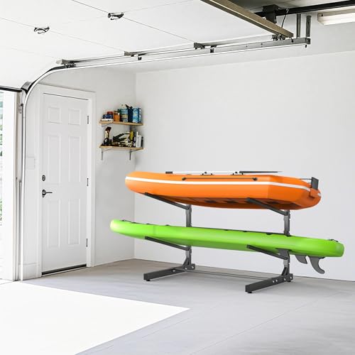 TORACK Garage Floor Kayak Storage Rack, Heavy-Duty Freestanding Metal Kayak Storage Stand - style: 2-tier