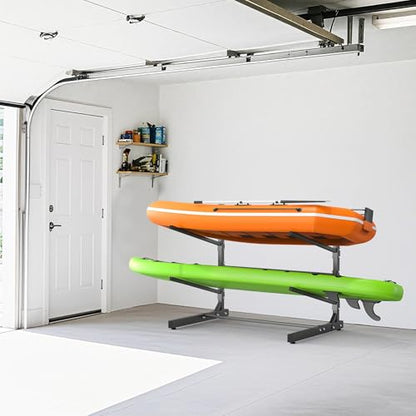 TORACK Garage Floor Kayak Storage Rack, Heavy-Duty Freestanding Metal Kayak Storage Stand - style: 2-tier