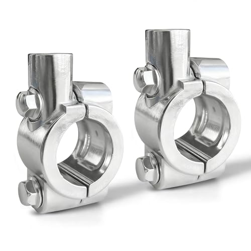 Motorcycle Mirrors Mounts 1" 25mm Handlebar Mirror Mount Holder Clamp Adaptor 8mm Thread For Motorcycles ATV Scooter Silver(Pack of 2) - color: Silver, size: 1" (25mm) Handlebar-8mm Thread