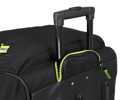 Lightning X Premium Rolling Firefighter Turnout Bunker Gear Bag w/Wheels, Retractable Handle, Fully Molded 3 Colors - color: Black