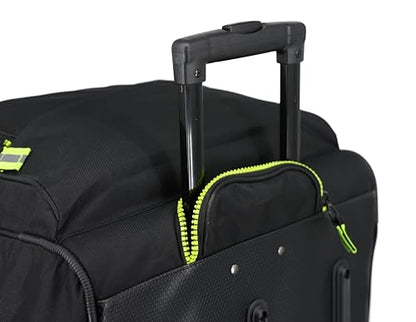 Lightning X Premium Rolling Firefighter Turnout Bunker Gear Bag w/Wheels, Retractable Handle, Fully Molded 3 Colors - color: Black