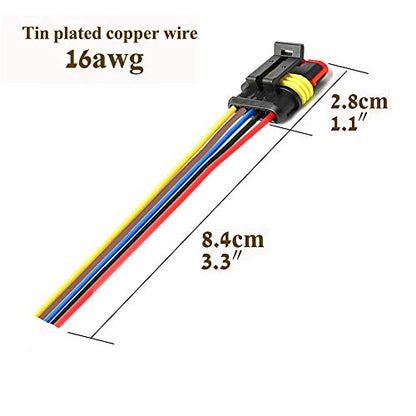 5 Pin Connector Waterproof,5Pin Way Car Electrical Connector,with Wire 16 AWG Marine for Car,Truck,Boat,Motorcycle and Other Wire Connections. (5pairs) - size: 5-way
