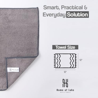 Microfiber Cleaning Cloth 12 Pack, 12x12 Inch Lint Free Streak Free Towels, Ultra Absorbent Cleaning Rags for Cars, Auto Detailing, Kitchen & Windows (12, Grey) - color: Grey