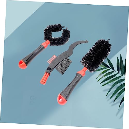 Yardwe Chain Brush Set Ergonomic Bike Chain Cleaner Kit Compact Red Cleaning Brushes for Efficient Lightweight Design for and Use