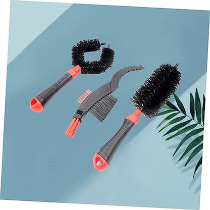 Yardwe Chain Brush Set Ergonomic Bike Chain Cleaner Kit Compact Red Cleaning Brushes for Efficient Lightweight Design for and Use
