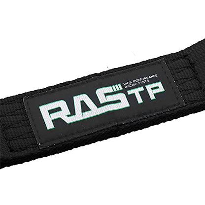 RASTP Limit Strap, Premium Quad Wrap Limit Strap Car Hauler Axle Straps Truck Wrecker Wheel Tie Down Strap with 10,000 Lb Webbing Strength (14 Inch, Black) - color: Black, size: 14 Inch