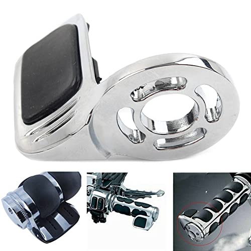 LIRU Motorcycle Wrist Pad Rest Throttle Cruise Assist Adjustable Paddle Hand Grips Control Aluminum/Rubber for Harley Road Glide for Fatboy (Chrome, Black)