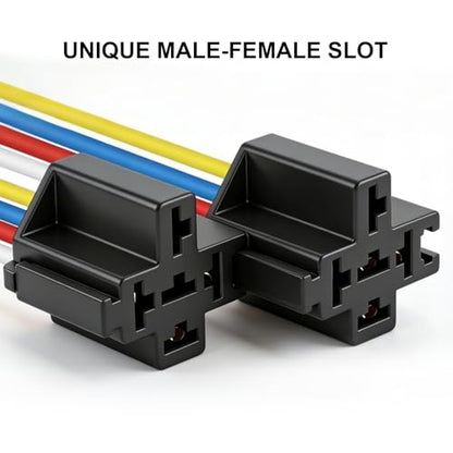 2 Pack 36V 40A Car Relay Harness, 4-Pin SPST, 12AWG Harness Sockets, Automotive Switches and Starters, for Automotive Truck Van Motorcycle Boat - size: 4-Pin 36V