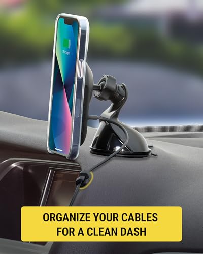 Scosche CMAA2-6PKRP 6 Pack Adhesive Cable Management Clip Kit, Cord Organizer, Wire Holder for Desk, Nightstand, Phone Charger, Computer, Home, Office, Car, Black - style: 6 Oblong