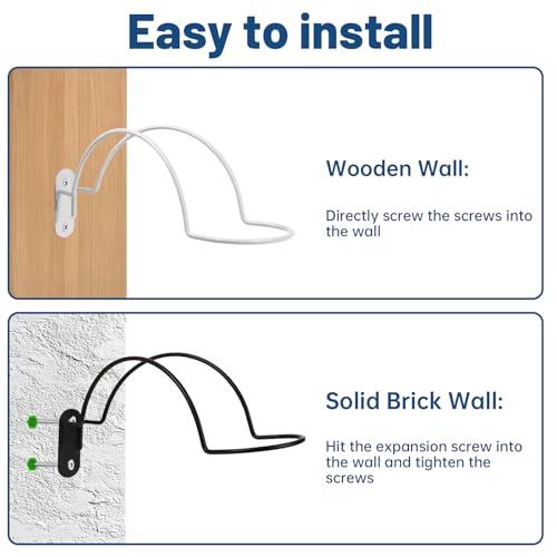 4 Pcs Helmet Holder Wall Mount, Wall Mounted Motorcycle Helmet Hook Rack with Screws for Equestrian Motorcycle Hat Rack (White, Black) - color: White, Black
