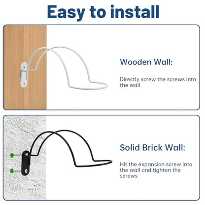 4 Pcs Helmet Holder Wall Mount, Wall Mounted Motorcycle Helmet Hook Rack with Screws for Equestrian Motorcycle Hat Rack (White, Black) - color: White, Black