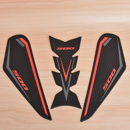 Motorcycle Side Fuel Tank pad Traction Pad Gas Knee Grip Protective Sticker Tankpad Protector fit for Ka&wa&sa&ki NINJA500/Z500 NINJA 500/Z 500 2024 2025 (Red) - color: Red