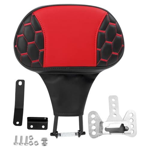 C.C. RIDER Driver Rider Backrest Fit for Harley Touring Road King Street Glide Road Glide Electra Glide and Tri Glide Models 2009-2023 2009-2023 - color: Rider Backrest 23#Black+Red