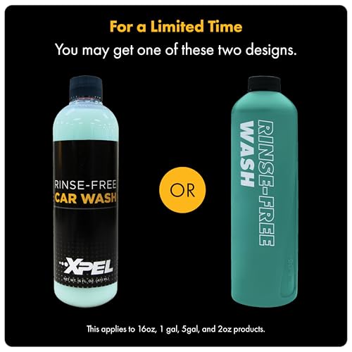 XPEL Rinse Free Car Wash Concentrate 16 oz - Auto Detailing, Scratch-Free & Eco-Friendly Formula for Cars, Trucks & Boats - Professional Cleaning Anytime, Anywhere - style: Rinse Free Car Wash 16 oz