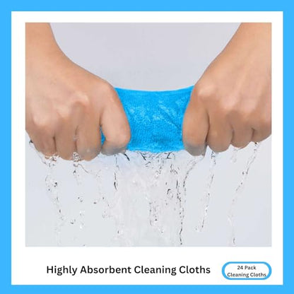 Microfiber Cleaning Cloth for Kitchen & households, Towels for Cars. (300gsm) (Pack of 24 Blue) - color: Blue