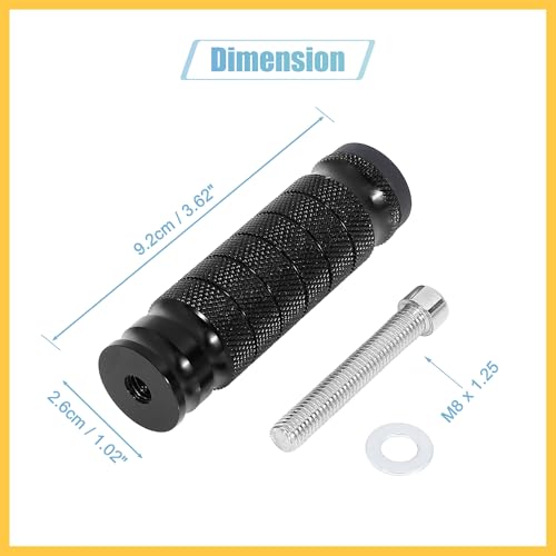 1 Pair 6mm Aluminum Aolly Motorcycle Rearset Rear Set Footrest Footpeg Foot Rest Peg Motorbike Cycling Black Auto Replacement Parts