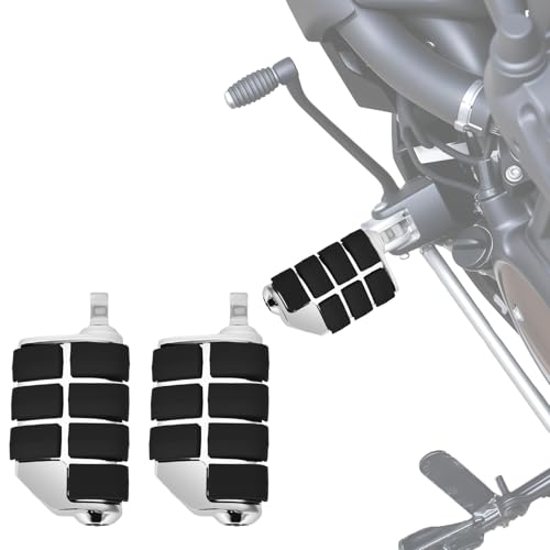 Motorcycle Foot Pegs, 10mm Highway Passenger Footboard Footpegs Male Mount Foot Rest Pedal Lion Paw Style Fit for Harley Davidson Touring Street Glide Softail Dyna Sportster(Chrome) - color: Chrome, size: Style#3