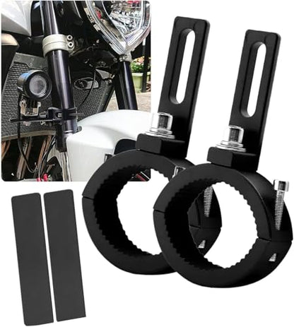 Motorcycle Fog Light Mount Brackets, Motorbike Auxliary Lights Tube Clamp Turn Signal Mounting Clamp Fog Light Holder Adjustable 3.6-5cm Fits Tube 1.5" 2" 2PCS (M) - size: Medium
